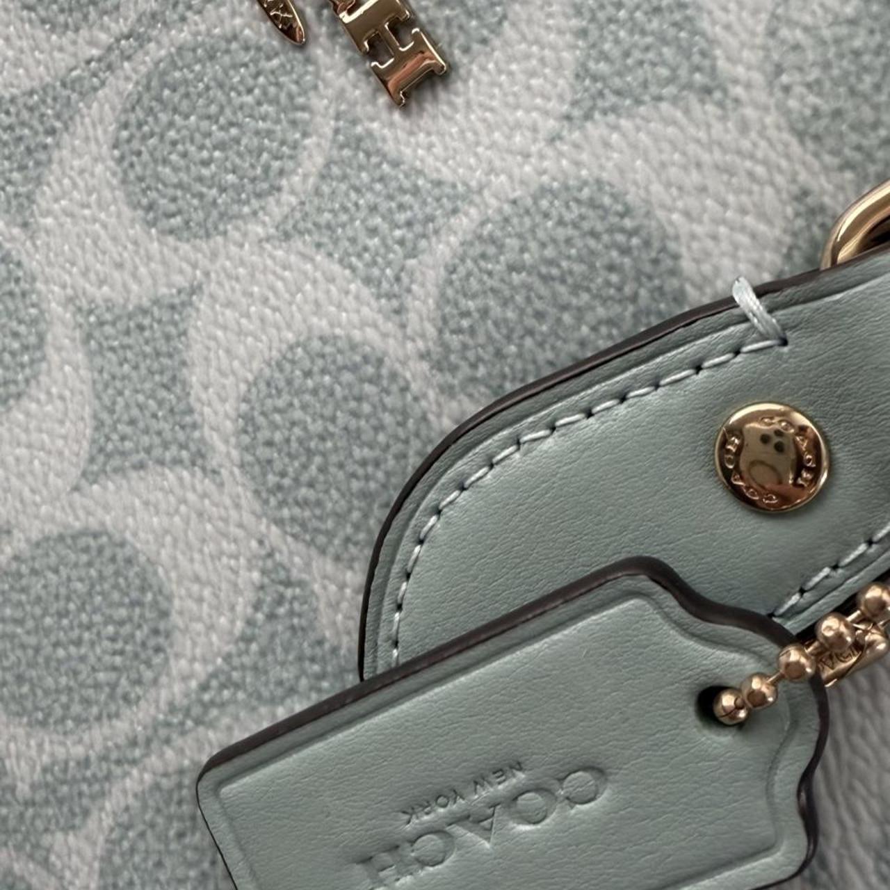 Coach Rowan Satchel Bag – Light Blue Signature Canvas