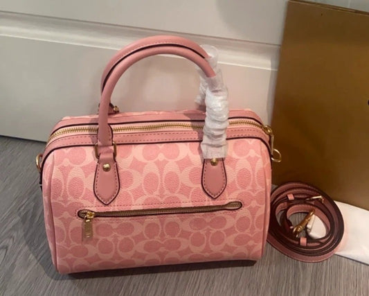 Rowan Signature Canvas Satchel Bag – Powder Pink