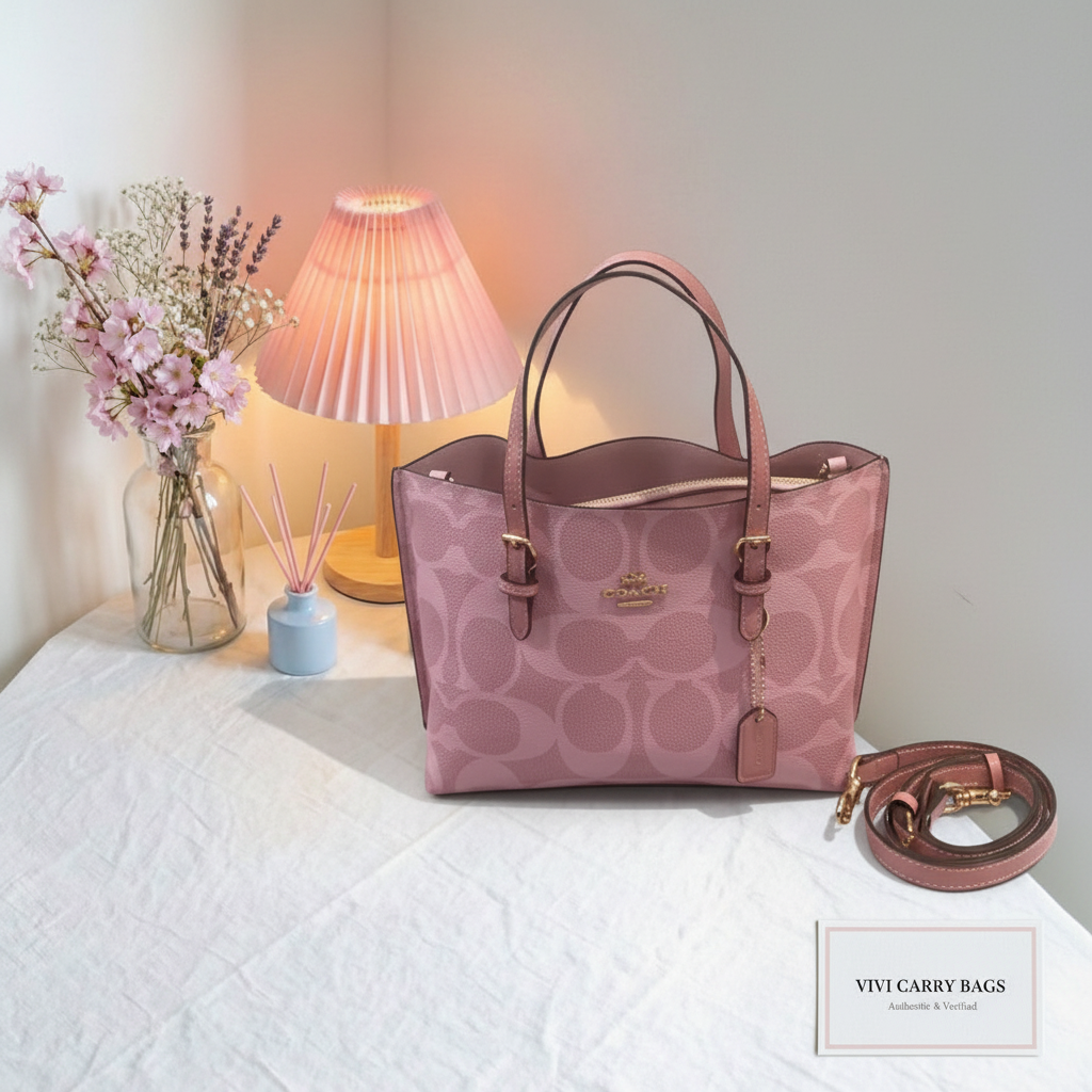 Coach Pink Tote – Lifestyle with Card