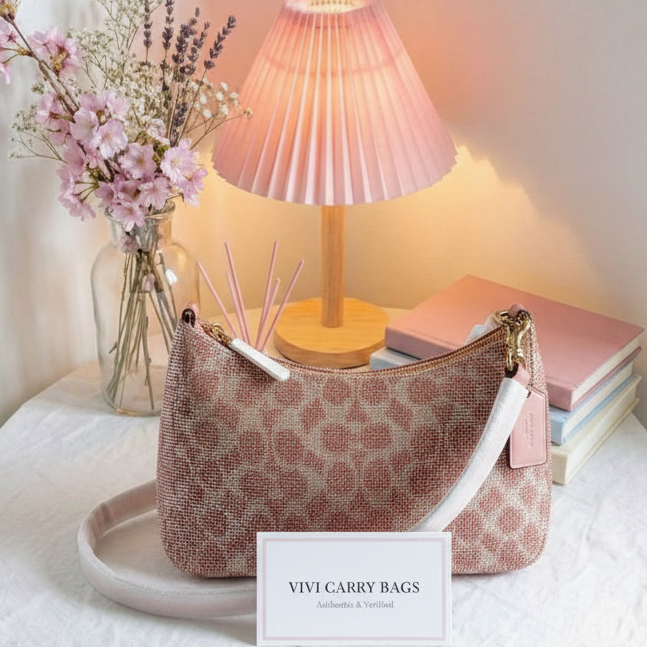 Coach Rose Gold Satin Crescent – Lifestyle