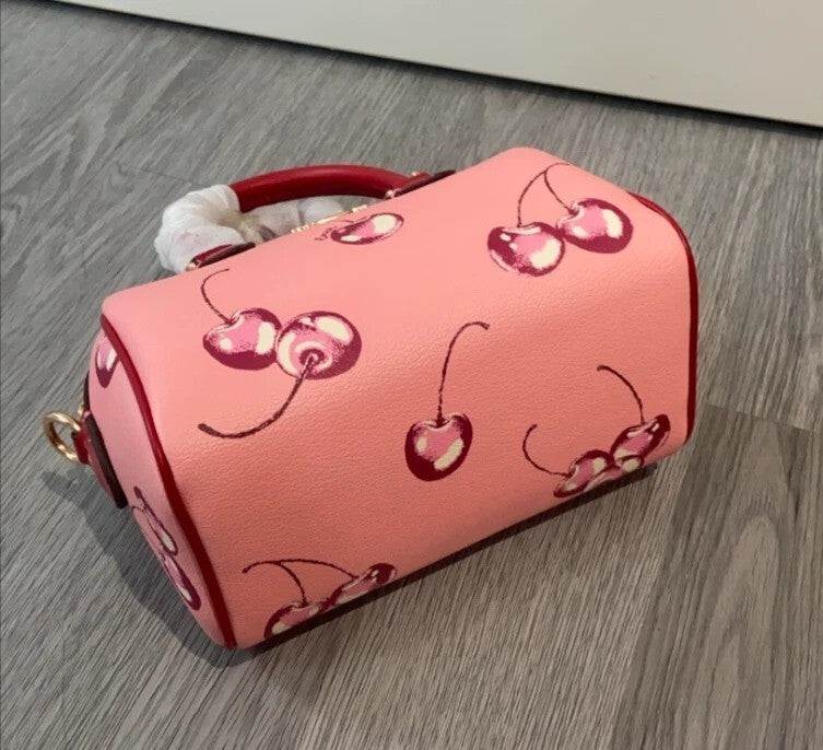Mini Rowan Cherry Print Crossbody Bag – 2-Way Strap