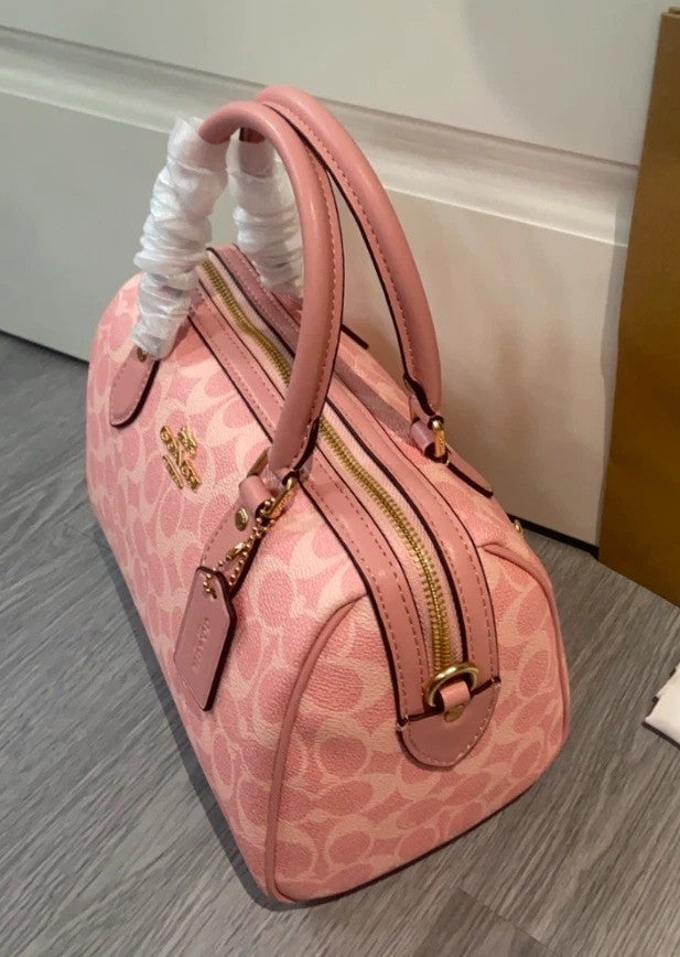 Rowan Signature Canvas Satchel Bag – Powder Pink