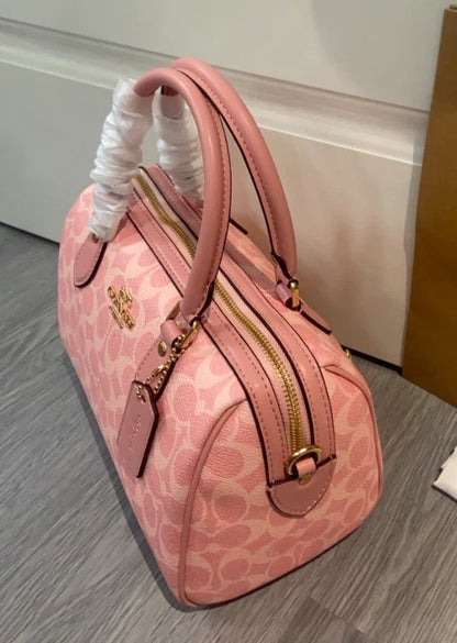 Rowan Signature Canvas Satchel Bag – Powder Pink