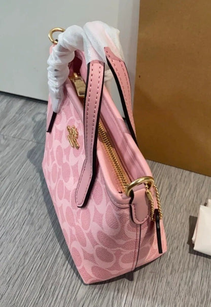 City Mini Tote Bag in Powder Pink Signature Canvas