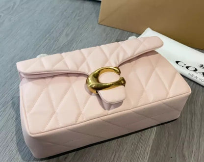 Quilted Tabby Shoulder Bag 26 in Rouge Pink