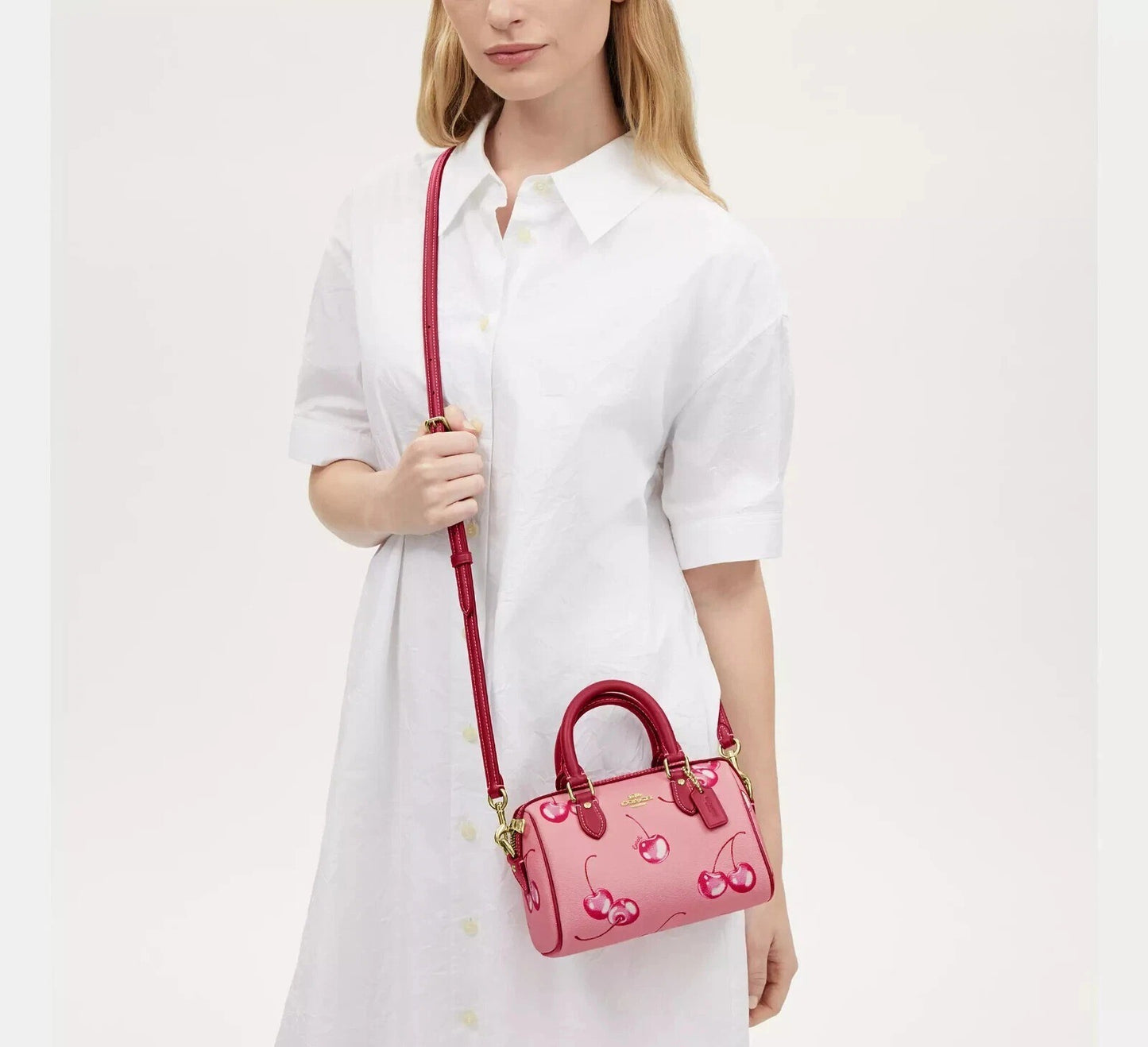 Mini Rowan Cherry Print Crossbody Bag – 2-Way Strap