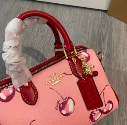 Mini Rowan Cherry Print Crossbody Bag – 2-Way Strap