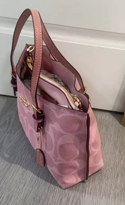 Compact Canvas Tote Bag With Detachable Crossbody Strap