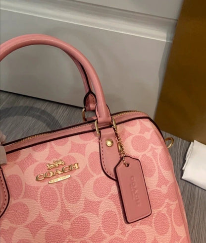 Rowan Signature Canvas Satchel Bag – Powder Pink