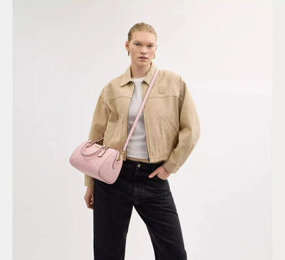 Rowan Signature Canvas Satchel Bag – Powder Pink