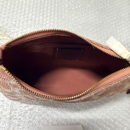 Pink Satin Beaded Shoulder Bag With Sparkle Detail