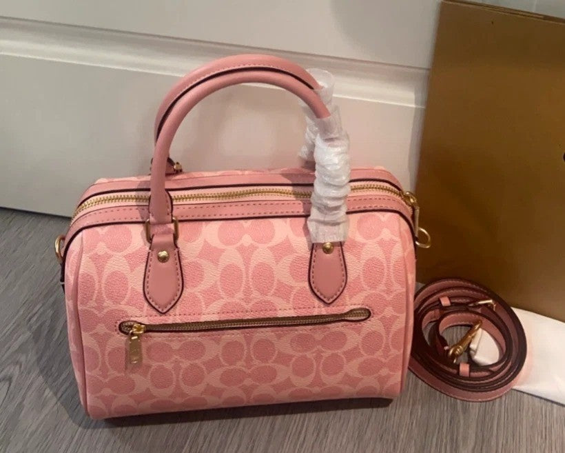 Rowan Signature Canvas Satchel Bag – Powder Pink