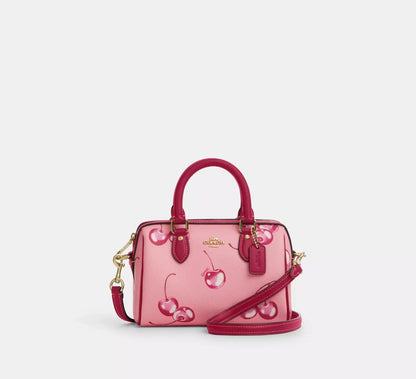 Mini Rowan Cherry Print Crossbody Bag – 2-Way Strap