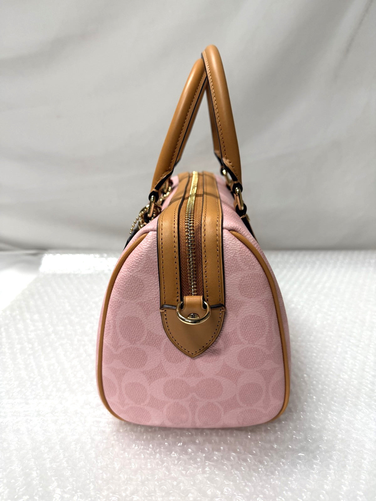 Rowan Satchel Bag in Powder Pink Signature Canvas