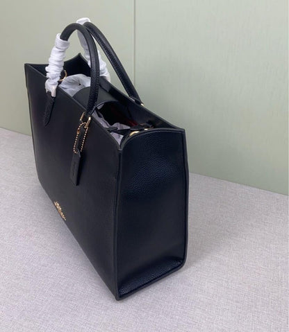 Maggie Leather Tote Bag – Classic Black Shoulder Purse