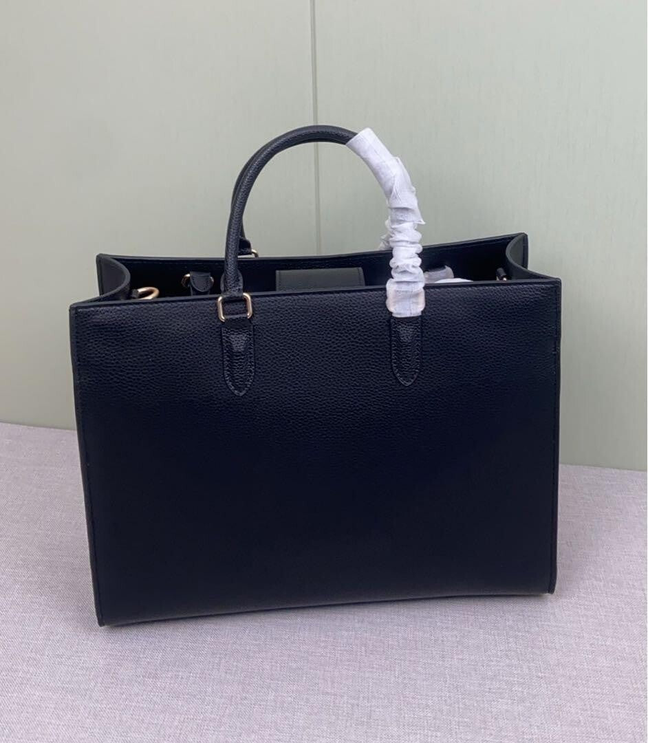Maggie Leather Tote Bag – Classic Black Shoulder Purse