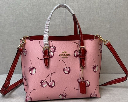 Canvas Mini Tote Bag – Cherry Pink Shoulder Style