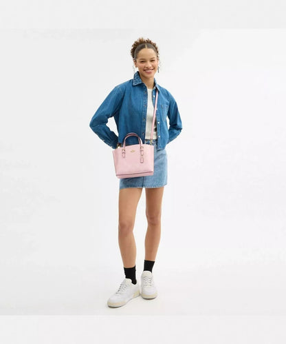 Compact Canvas Tote Bag With Detachable Crossbody Strap
