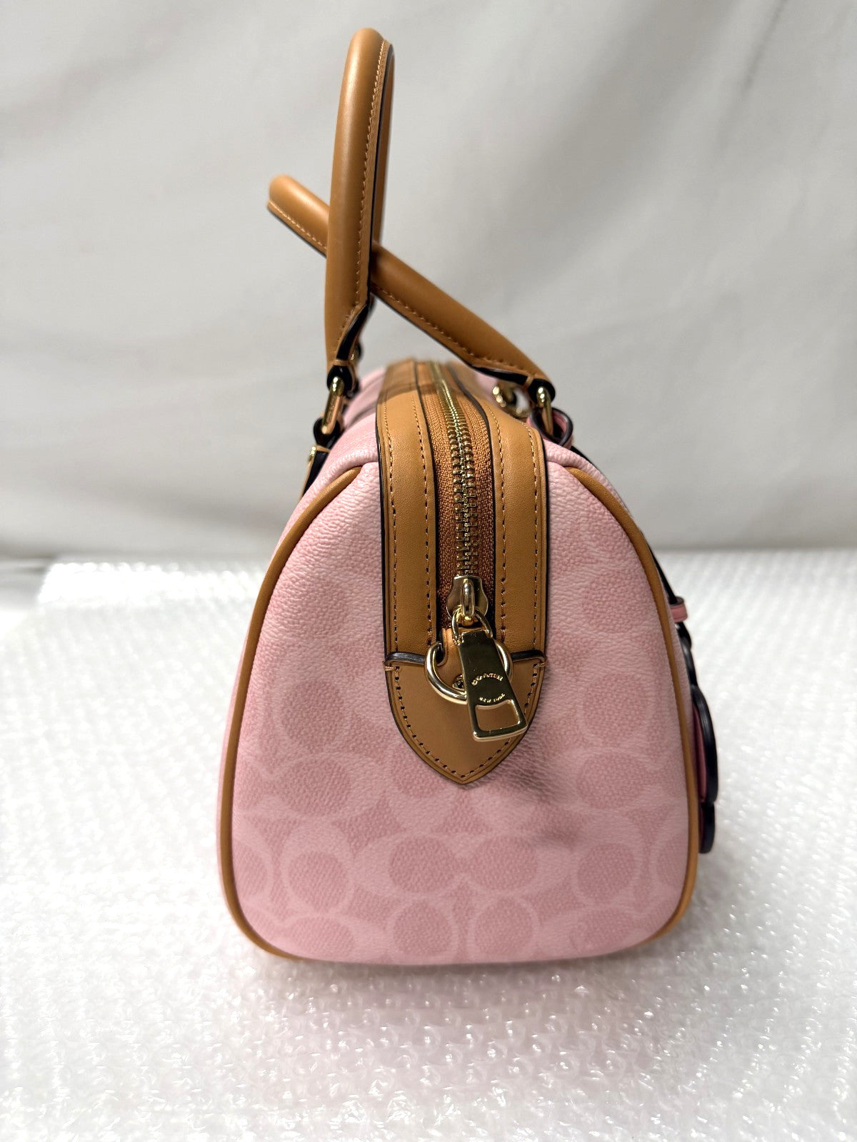 Rowan Satchel Bag in Powder Pink Signature Canvas