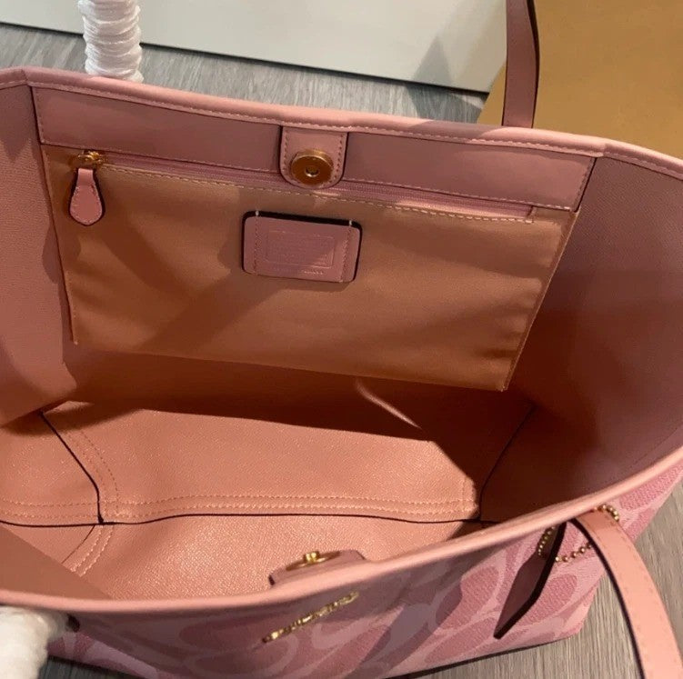 City Signature Canvas Tote Bag – Powder Pink