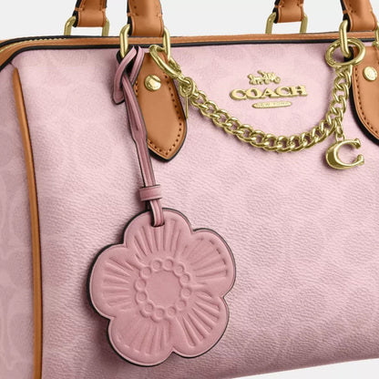 Rowan Satchel Bag in Powder Pink Signature Canvas