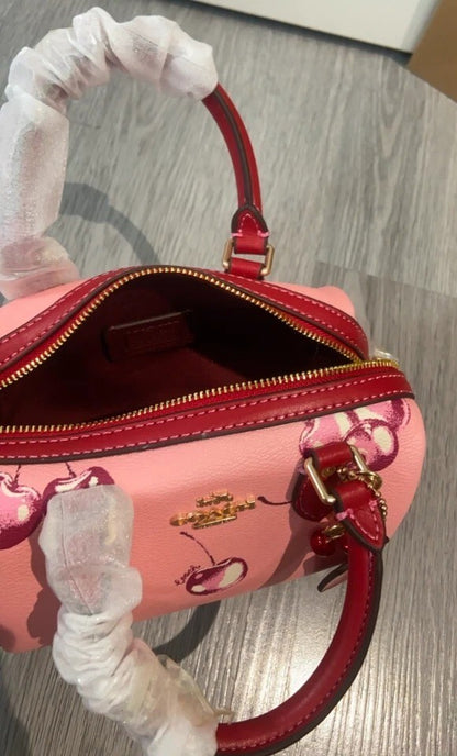 Mini Rowan Cherry Print Crossbody Bag – 2-Way Strap