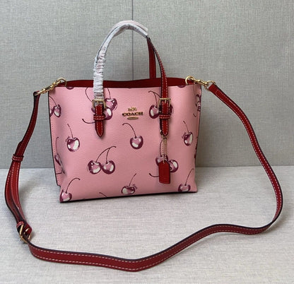 Canvas Mini Tote Bag – Cherry Pink Shoulder Style