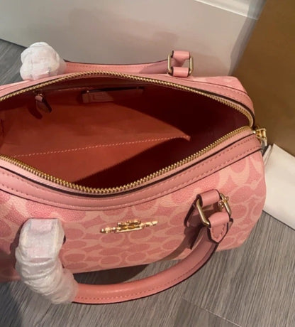 Rowan Signature Canvas Satchel Bag – Powder Pink