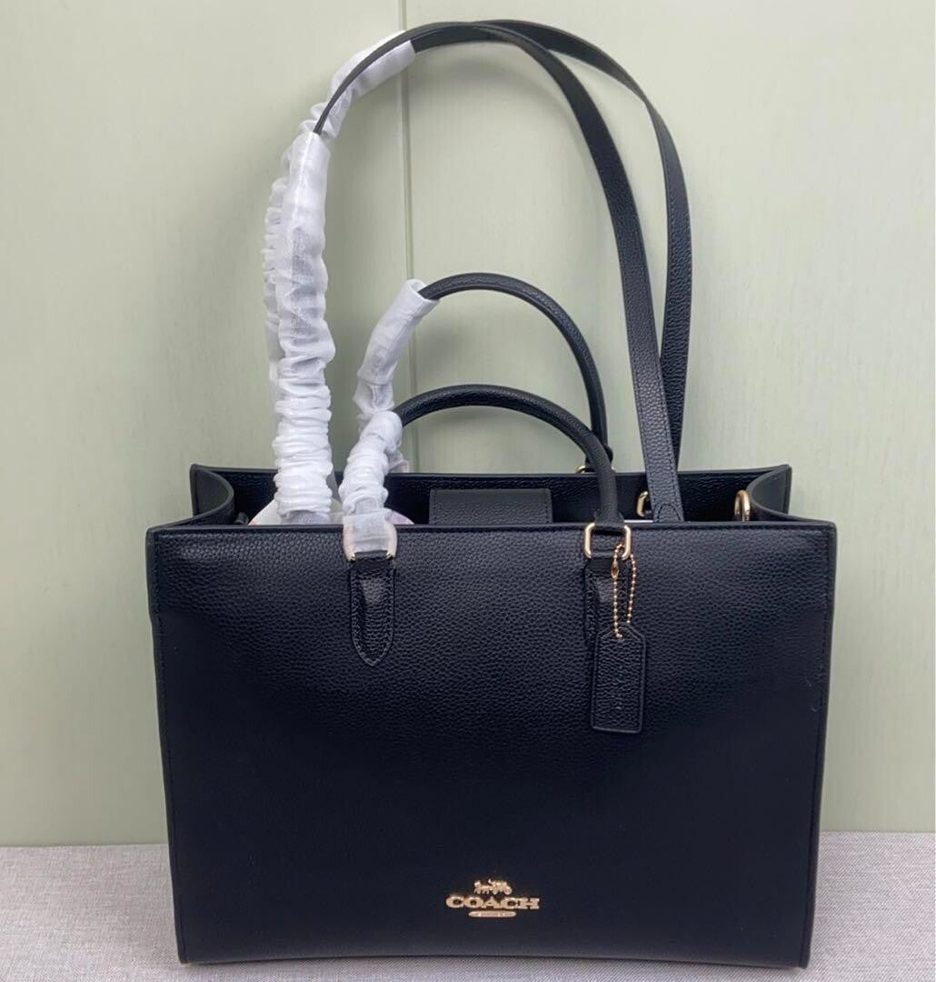 Maggie Leather Tote Bag – Classic Black Shoulder Purse