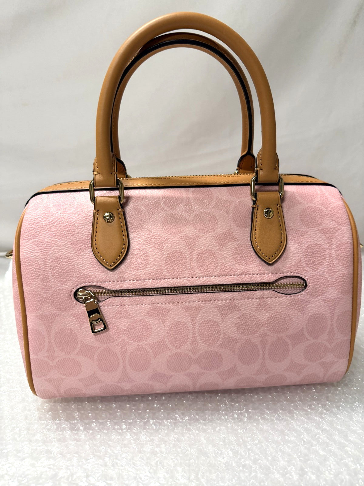 Rowan Satchel Bag in Powder Pink Signature Canvas
