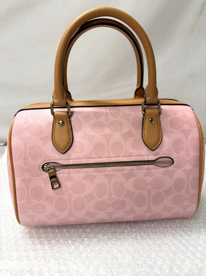 Rowan Satchel Bag in Powder Pink Signature Canvas